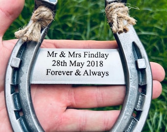 Hand Forged Tin Horseshoe - 10th Anniversary wife gift - Anniversary Gift - Tin wedding - gift for him for her - 10th wedding gift - Tin