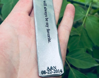 Personalized Hand Forged Iron Bookmark – 6th Anniversary Gift