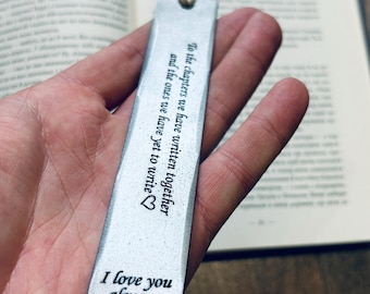 6th anniversary gift - Iron Bookmark - Iron wedding - Hand Forged Iron Heart - Personalized - iron gift - for him for her - 6th wedding gift