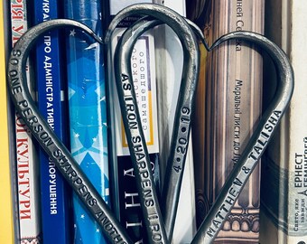 Personalized Iron Heart: 6th wedding anniversary gift for him her