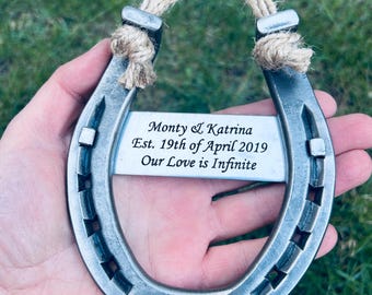 Personalized Iron Horseshoe - 6th Anniversary Gift, Rustic Home Decor