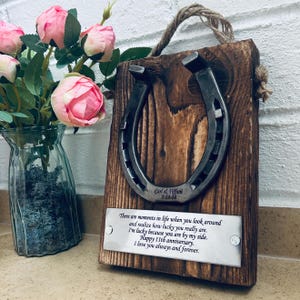 Ferro di cavallo in acciaio personalizzato - regalo per l&#39;undicesimo anniversario - per lui e per lei - Nozze in acciaio - regalo per l&#39;undicesimo anniversario di matrimonio in acciaio - regalo per la moglie