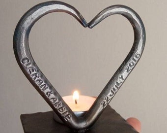 Cadeau du 6e anniversaire - Coeur en fer - Mariage en fer - Coeur en fer forgé à la main - Personnalisé - cadeau en fer - pour lui - pour elle - 6e cadeau de mariage