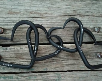 4x Family of Hearts – Personalised Iron Love Hearts | 6th Anniversary Gift