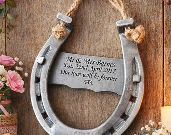 11th Wedding Anniversary Steel Horseshoe | Blacksmith Made | Personalised Steel Gift | Birthday gifts