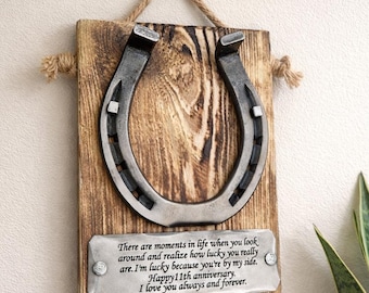 Personalized Steel Horseshoe – Hand Forged 11th Anniversary Gift