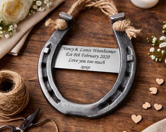 Handmade Iron Horseshoe – Personalized 6th Anniversary Gift – Iron Wedding