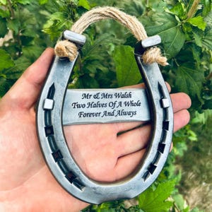 Tin Lucky Horseshoe - 10th Anniversary Love - Tin Wedding - Him - Her - Personalised - Birthday - Anniversary gift - 10th wedding gift
