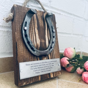 Personalized Tin Horseshoe | 10th Year Wedding Anniversary | Gift Him Her | Tin Wedding Gift  | Tin Anniversary gift | Gift Wife or Husband