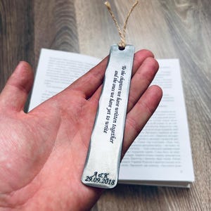 Hand geschmiedetes Stahl Herz Lesezeichen - personalisierte Geschenke - 11. Jahrestag - Liebe - Lesen - Gefälligkeiten - Für ihn Für Sie - Partner - Ehe