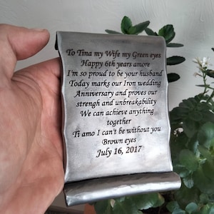 11th wedding anniversary gift - Personalized wedding gift - wedding anniversary gift - Iron wedding gift husband - wedding favors - her him
