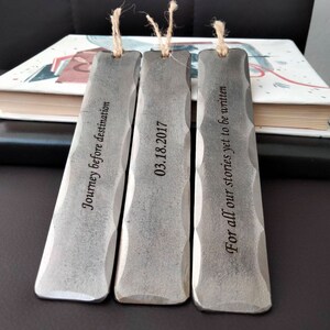 Personalized  Bookmark - 11th anniversary gift - steel wedding - Hand Forged steel Bookmark - gift for him for her - Love  Bookmark steel
