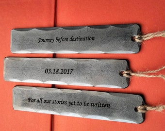 Personalized  Bookmark - 11th anniversary gift - steel wedding - Hand Forged steel Bookmark - gift for him for her - Love  Bookmark steel