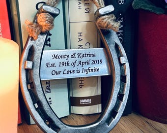 Hand Forged Tin Horseshoe - 10th Anniversary wife gift - Anniversary Gift - Tin wedding - gift for him for her - 10th wedding gift - Tin
