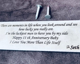 Personalized Steel Name Plate – 11th Anniversary Gift, Iron Anniversary