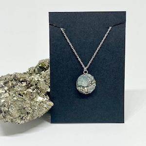 raw aquamarine dainty pendant necklace • natural gemstone jewelry • march birthstone • 19th anniversary • mother's day gift • geode jewelry