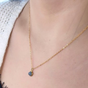 Raw Sapphire September Birthstone Necklace • Natural Birthstone Necklace • 45th Anniversary Gift • Virgo Zodiac • Ethical Gemstone Jewelry