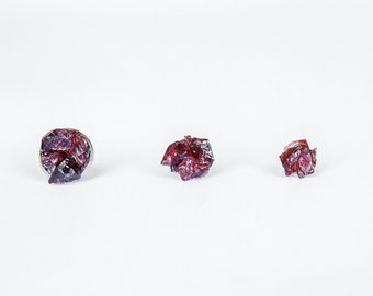 Raw Garnet January Birthstone Stud Earrings | Choose Your Size | Hypoallergenic Crystal Studs | 2nd Anniversary Gift | Aquarius Zodiac Stone