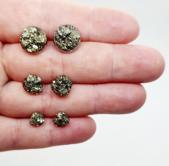 Raw Pyrite Studs Raw Pyrite Studs