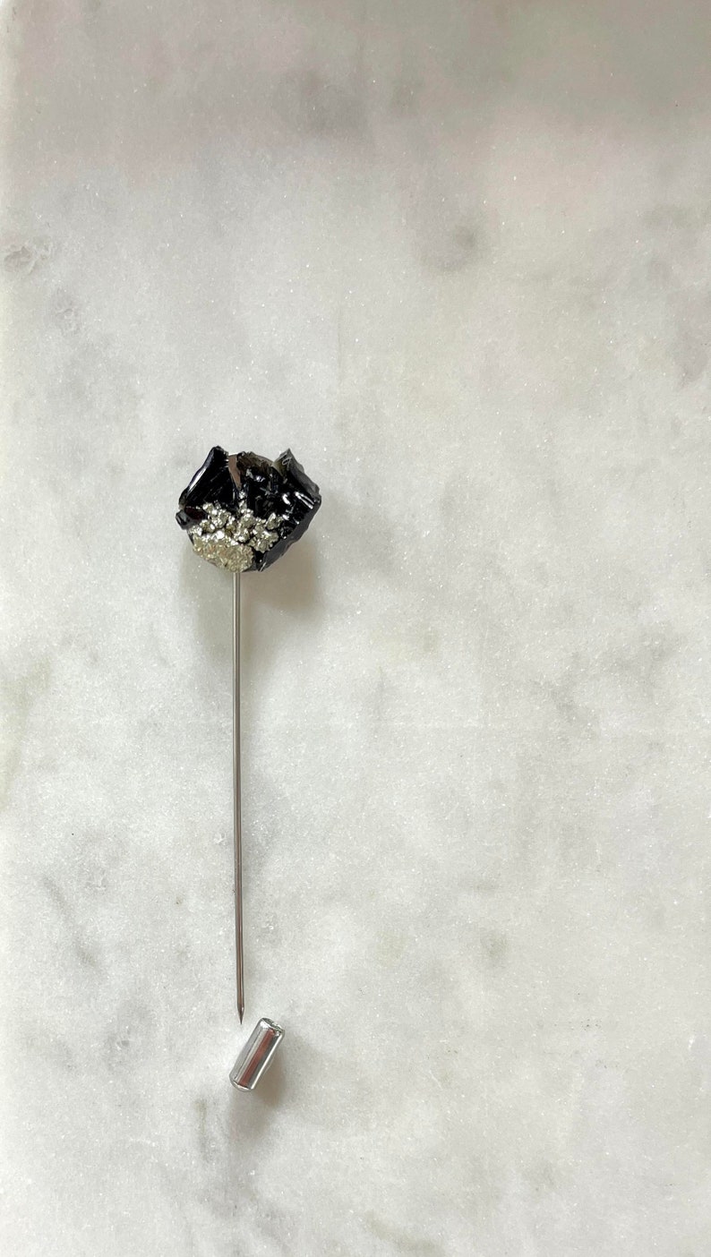 Raw Obsidian Geode Luxury Lapel Pin by Raw Opal