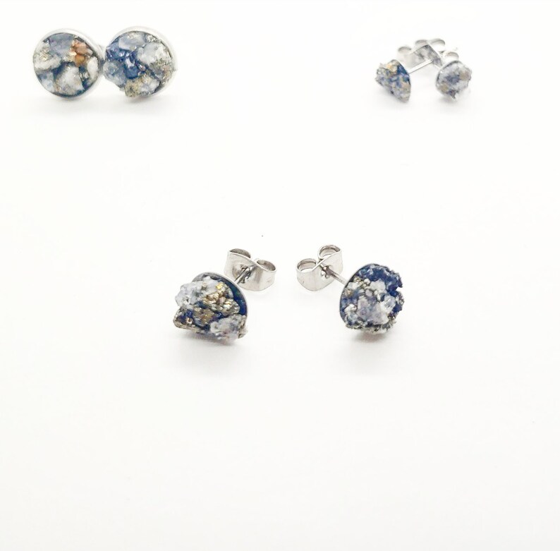 Raw fluorite & mineral stud earrings by RawOpal choose your Etsy