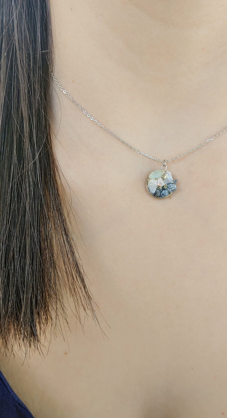 Raw Welo Opal & Sapphire Necklace by Raw Opal
