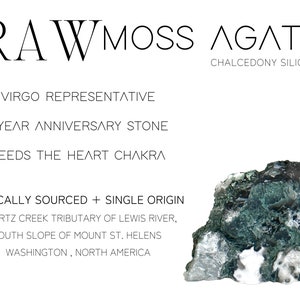 Moss Agate is a chalcedony silicate representing virgo zodiacs. Aligning itself with nature, this calming stone is known to feed the heart chakra.