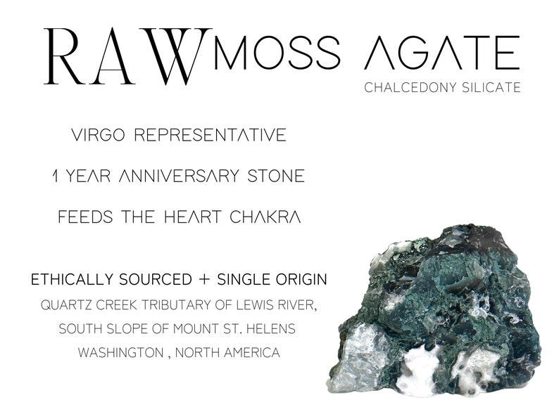 Moss Agate is a chalcedony silicate representing virgo zodiacs. Aligning itself with nature, this calming stone is known to feed the heart chakra.