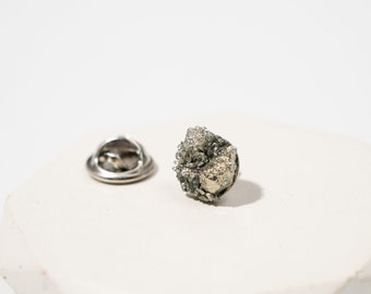 Raw Pyrite Steel Tie Tack | Tie Pin | Shirt Stud | Ring Bearer Gift | Junior Groomsman Gift | Bridesman Gift | Raw Stone Suit Accessory