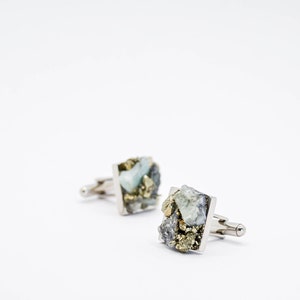 Raw Emerald Geode Luxury Cufflinks by Raw Opal