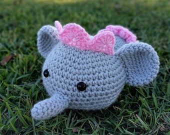 Penelope the Ballerina Elephant, crochet pattern for safari nursery decor