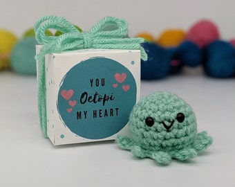 Crochet Octopus Gift Box, amigurumi grandparents gifts, I love you anniversary gifts for her