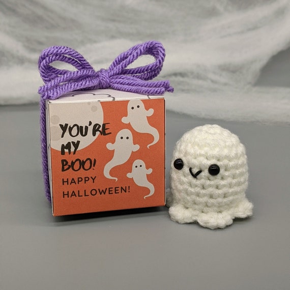 Kawaii Ghost Amigurumi Care Package, Halloween Gift Box