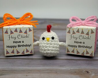 Birthday Gift for Women Chicken Lover Care Package, funny personalized and unique crochet sister gift