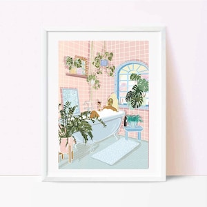 NOVO! Impressão Senhora Mimada no Banho/ Amor Próprio/ Impressão Banheiro em rosa, Nova cor!