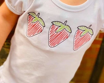 Strawberry Trio Shirt or Bodysuit; Fruit Trio Shirt