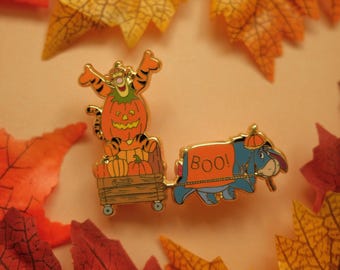 HALLOWEEN PIN / Winnie the Pooh Eeyore tigger Disney enamel hard gold fall pumpkin / onlyhappythings