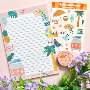 NOTEPAD SUMMER VIBES / holiday pink fruit crafting writingpaper snailmail / onlyhappythings