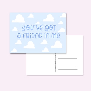 POSTKARTE / Du hast einen Freund in mir, positive Stimmung, Toy Story-Zitat, Postcrossing / Onlyhappythings