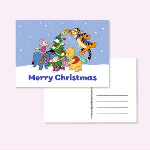 WEIHNACHTSPOSTKARTE POOH / winnie the pooh eeyore xmas tigger piglet postcrossing / onlyhappythings