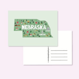 POSTCARD USA NEBRASKA / united states america map illustrated cute snailmail card postcrossing / onlyhappythings