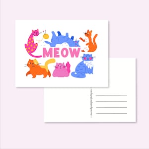 POSTCARD CAT / meow cute snailmail card postcrossing / onlyhappythings