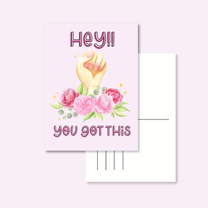 POSTKARTE / du hast diese positiven Vibes Zitat Blumen Hand Postcrossing / onlyhappythings