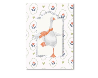 POSTCARD GOOSE / cottage core cute spring journal / onlyhappythings