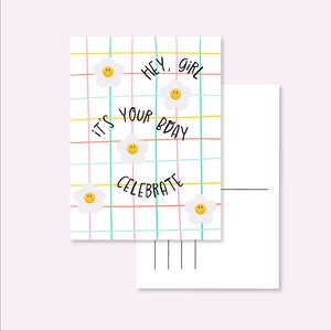 POSTCARD BIRTHDAY / cake candles b day cute snailmail card postcrossing / onlyhappythings