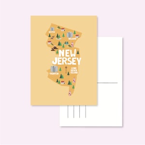 POSTCARD NEW JERSEY / usa united states america map illustrated cute snailmail card postcrossing / onlyhappythings