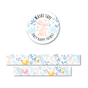 WASHI TAPE FRÜHLING / Blumen Ostern Pastell süße Tiere Schneckenpost Briefpapier / onlyhappythings