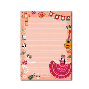 BLOCCO NOTE / Dia de los muertos calavera messico carta da lettere posta lumaca / onlyhappythings