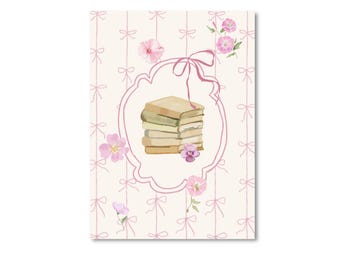 POSTCARD BOOKS / reading flowers cottage core cute spring journal / onlyhappythings