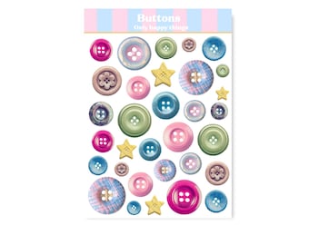 STICKERSHEET BUTTONS A5 / stickers girly snailmail planner bullet journal / onlyhappythings